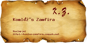 Komlós Zamfira névjegykártya